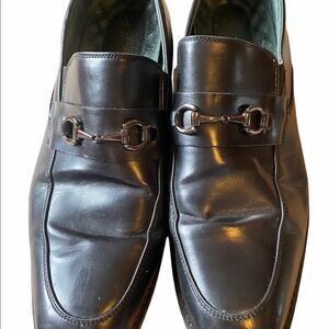 Todd Welsh Men's Horse bit Loafers Shoes, Black, Leather, Pre-Owned Size 13 D
